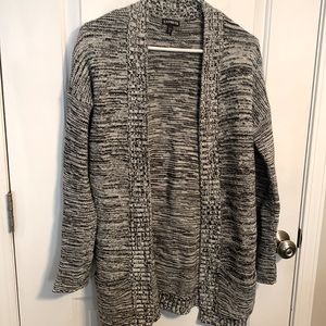 Express Black & White Marled Cardigan
